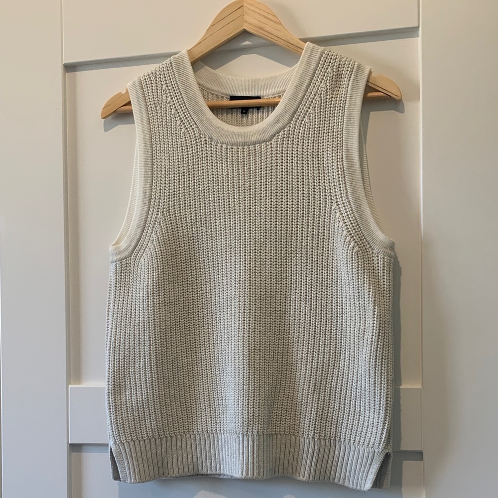 ME+EM Cream Sleeveless Sweater